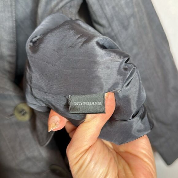 Lafayette 148 Pin Stripe Grey 100% Wool blazer. Size 12 Petite. - Picture 7 of 8